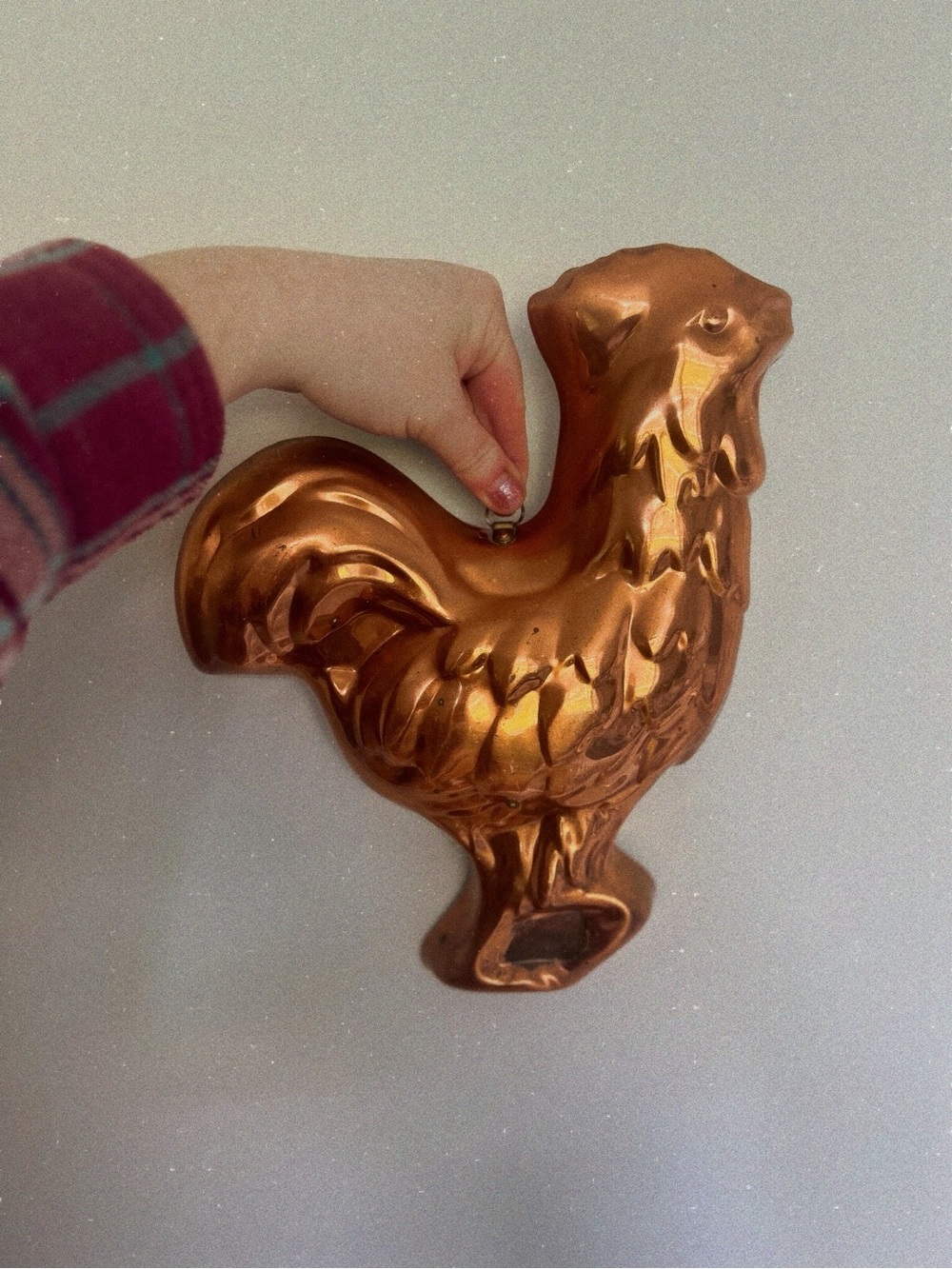 Vintage Copper Tin Chicken Rooster Jello Mold, Kitchen Wall Hanging